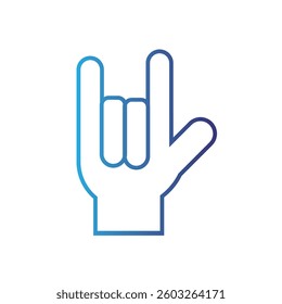 Isolated outline hand gesture icon Flat design