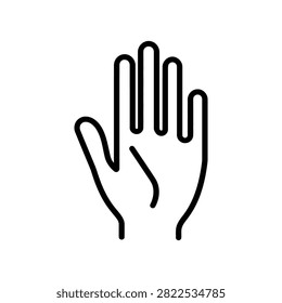 Isolated outline of a hand is shown with five fingers displayed against a transparent backdrop, rendered in a minimalist style for versatile use.