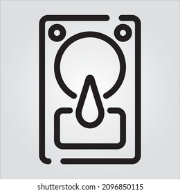 Isolated Outline Harddisk
 Scalable Vector Graphic