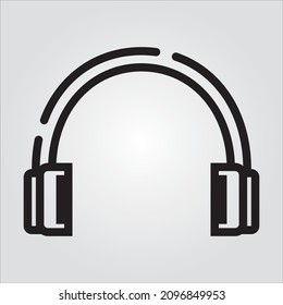 Isolated Outline Headset Scalable Vector Graphic