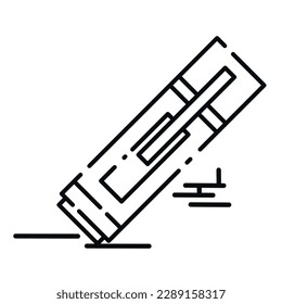 Esquema aislado de la pluma de resaltado Icono de suministro de Office Vector