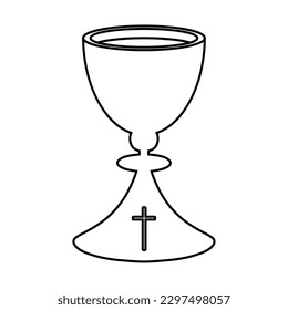 Isolated outline of holy grail icon Vector