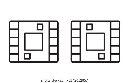 Isolated outline ic chip vector icon for electronics and circuit design component technology use.