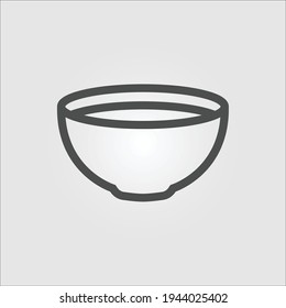 Isolated outline icon of a bowl