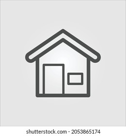 Isolated outline icon of a house