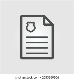 Isolated Outline Icon Of A Police Report