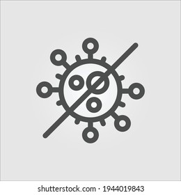 Isolated outline icon representing an antiviral or antibacterial symbol