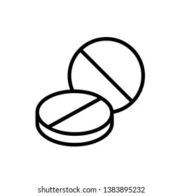 Isolated outline icon of tablet pills