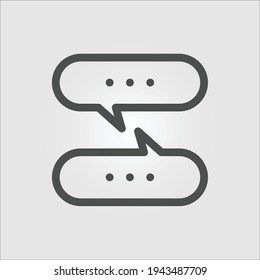 Isolated outline icon of two speech bubbles