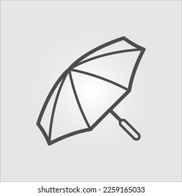 Isolated outline icon of a typical Brazilian frevo carnival party umbrella