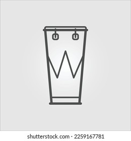 Isolated outline icon of a typical Brazilian Carnival atabaque drum