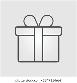 Isolated outline icon of a wrapped gift with laces, with editable stroke