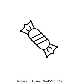 Isolated Outline Illustration Of A Wrapped Candy Sweet Treat