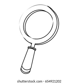 Isolated outline of a magnifying glass, Vector illustration