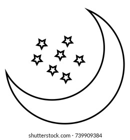 Isolated outline of a moon, Icon, Vector illustration