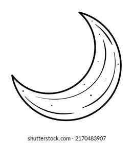 Isolated outline of a moon satellite icon Vector
