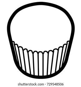 Isolated outline of a muffin, Vector illustration