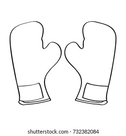 Isolated outline of a pair of boxing gloves, Vector illustration