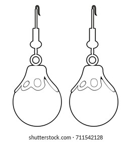 Isolated outline of a pair of earrings, Vector illustration