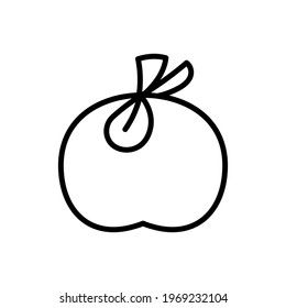 Isolated outline peach fruit icon