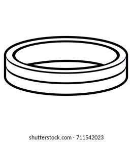 Isolated outline of a ring, Vector illustration