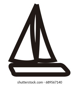 Isolated outline of a ship, Vector illustration