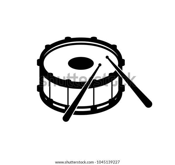 ドラムスティック付きアイコンスネアドラムの輪郭 打楽器 ベクターイラスト のベクター画像素材 ロイヤリティフリー
