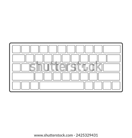 Isolated outline simple icon of compact size keyboard, a computer symbol