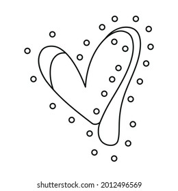 Isolated outline sketch of a heart shape Vector