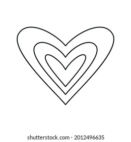 Isolated outline sketch of a heart shape Vector