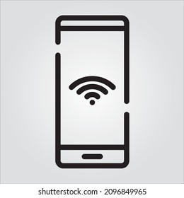 Isolated Outline Smartphone Scalable Vector Graphic