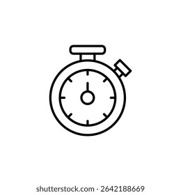 Isolated Outline Of A Stopwatch Symbolizing Timekeeping Precision And Efficiency