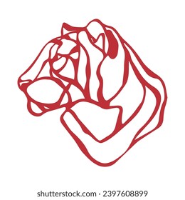 Isolated outline of a tiger Animal icon Vector illustration