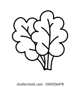 Isolated outline tree leaf icon