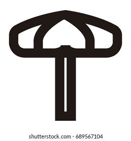 Isolated outline of an umbrella, Vector illustration