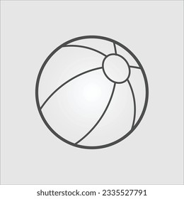 Isolated outline vector icon of a beach ball, with editable stroke
