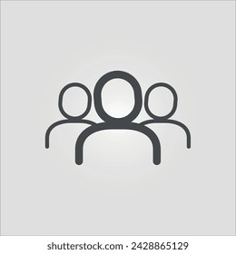 Isolated outline vector icon of a grou of people, with editable stroke.