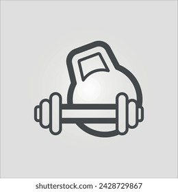 Icono de vector de contorno aislado de pesas de gimnasio con trazo editable.