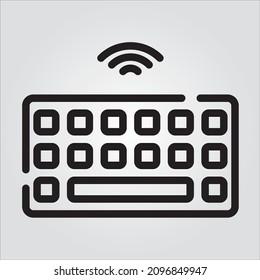 Isolated Outline Wireless Keyboard Scalable Vector Graphic