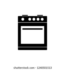 Isolated Oven Icon Symbol On White Background. Vector Furnace Element In Trendy Style.