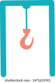 Isolated overhead crane icon symbol on clean background hook element in trendy style