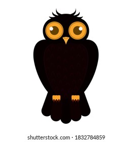 Isolated owl decorative halloween october icon- Vector