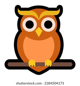 Icono vector de búho aislado, Emoji, Emoticon