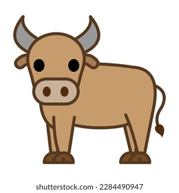 Icono De Vector De Animales De Ox Aislado, Emoji, Emoticon.