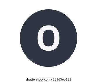 Isolated Oxygen Chemical Element in a Circle.
