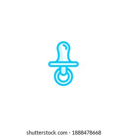 Isolated pacifier icon vector outline blue color.
