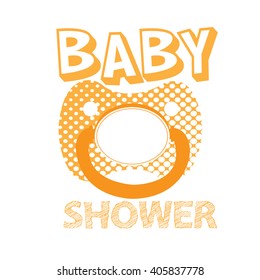 Isolated pacifier with texture on a white background with text