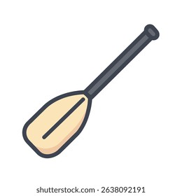 Isolated paddle assists canoeing in flat white backdrop