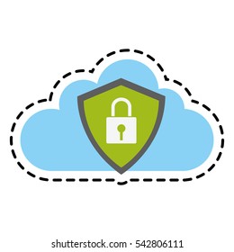Isolated padlock and cloud design
