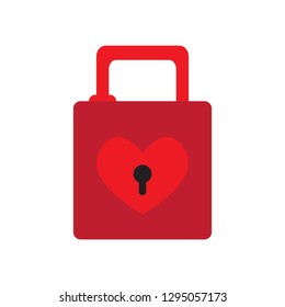 Isolated padlock with a heart. Vector illustration design
